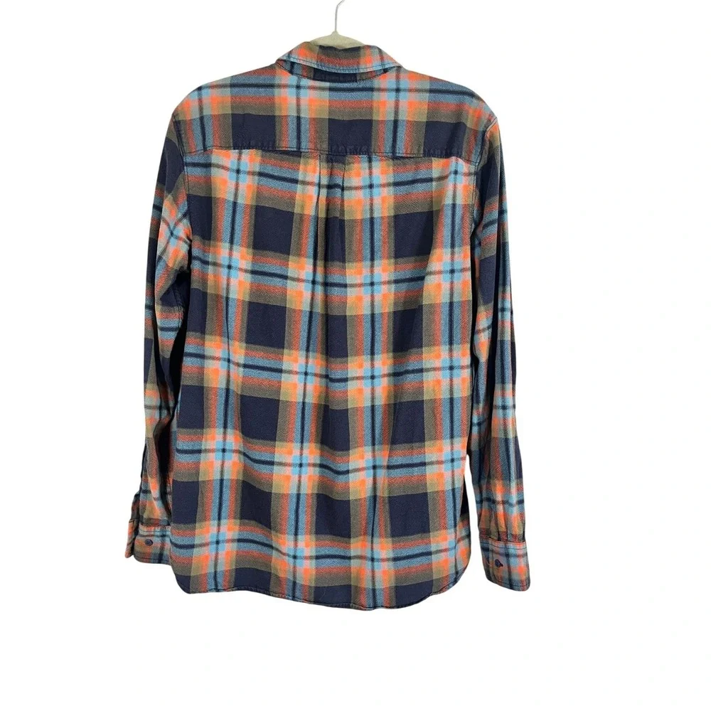 North‎ Face Flannel Check Shirt M Orange Plaid Lumberjack Outdoor Grunge Skater